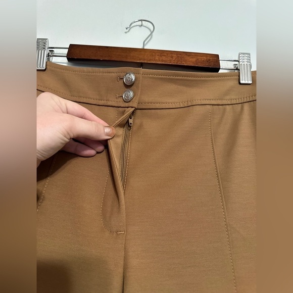 WHBM High-Rise Straight Leg Woven Pants in Camel Tan size 12 - Picture 5 of 9
